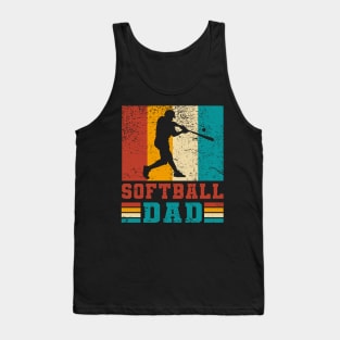 Vintage Softball Dad Fathers day baseball Men Tank Top